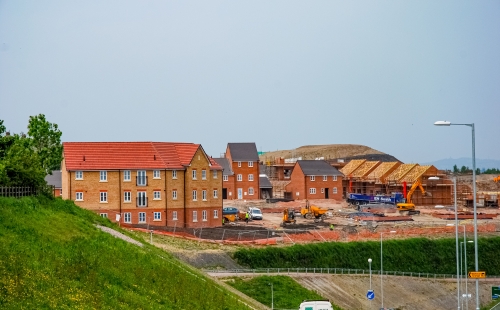 A new build estate mid-construction