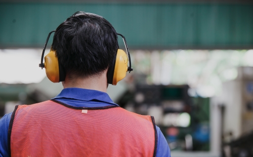 man with headphones